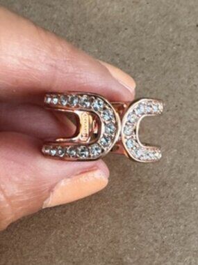 COACH PAVE CRYSTAL RING - ROSE GOLD